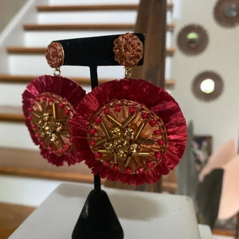 J. Crew Raffia Drop Earrings